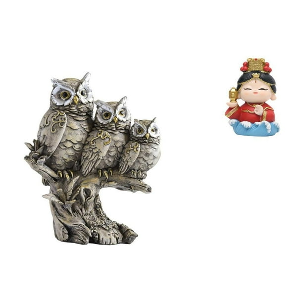 Figuras de búho,Figuras de búho,animales artificiales,artesanías,decoración del hogar,Figura en miniatura de búho moderno para dormitorio,Estatua de la Madre Mazu,Estatua de la Madre Mazu