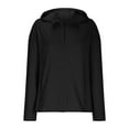 thumbnail image 4 of Women's Zip Up Hooded Athletic Jacket Long Sleeve Yoga Gym Workout Coat, Lightweight Fabric, Zipper Side Pockets | CSEONE Black L, 4 of 8