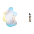 thumbnail image 1 of Espejo de maquillaje acrílico ondulado, espejo decorativo moderno para baño, estatua de mujer tribal africana, figura de mujer africana, decoración li, 1 of 8
