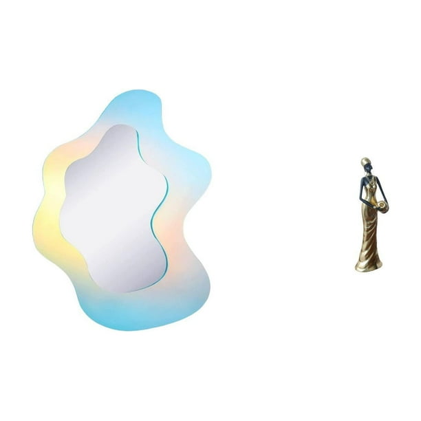 Espejo De Maquillaje Ondulado De Acrílico, Espejo Decorativo Moderno Para Baño, Estatua De Mujer Tribal Africana, Figura De Mujer Africana, Decoración Ligera, Escultura Africana, Decoración