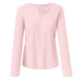 thumbnail image 4 of Summer Tops for Women Tees for Women Trendy Thick Long Sleeve T Shirt Work Shirt Short Sleeve Tunics Summer Compression Shirts Long Short Top Compression Pink L, 4 of 4