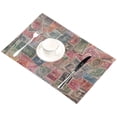 thumbnail image 2 of ECZJNT Vintage Postage Stamps Placemat Plate Holder Set of 6, Grunge Stamp Table Mats Protector 12x18 inch, 2 of 5
