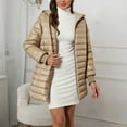 thumbnail image 3 of Breezora Women's Long Loose Fit Down Alternative Jacket Quilted Cotton Blend Hooded Warm Winter Coat Outerwear XXXXL Size Khaki, 3 of 5