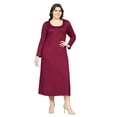 thumbnail image 2 of Plus Size Long Sleeve A Line Maxi Dress, 2 of 9