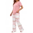 thumbnail image 2 of Fantaslook Womens Pajamas Sets Crewneck Short Sleeve Printed 2 Piece Outfits Set Tie Dye Casual Loungewear with Pockets, 2 of 8