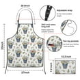 thumbnail image 3 of White Cow Flower Bucket Pattern Apron-Garden Aprons for Women with Pockets-Cotton Linen Waterproof Kitchen Cooking Gardening Aprons Adjustable for Kitchen,Cooking,BBQ and Salon 33x27 Inch, 3 of 7