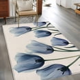 thumbnail image 2 of 2.7'x5' Area Rugs, Spring Floral Indoor Outdoor Area Rug for Living Room Bedroom, Blue Tulip Summer Botanical Rustic Washable Bathroom Rugs Kitchen Floor Carpet Mats Home Decor Aesthetic, 2 of 8