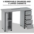 thumbnail image 2 of BarberPub Makeup Vanity Desk with Storage Drawer and Cabinet, Nail Desk with Wheels, 2 of 9