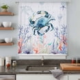 thumbnail image 5 of Coastal Animals Sheer Curtains 108" Extra Long, Summer Ocean Crab Turtle Coral Jellyfish Blue Light Filering Curtains, Privacy Drapes Simi Floor to Veiling Curtain for Living Room Window Treatment, 5 of 9