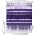 thumbnail image 2 of Purple Ombre Stripe Waterproof Fabric Shower Curtain,Farmhouse Striped Gradient Waterproof Fabric Shower Curtain for Bathroom Curtains Bathtubs Hotel Shower Curtains with 12 Hooks Extra Long 72x96, 2 of 8