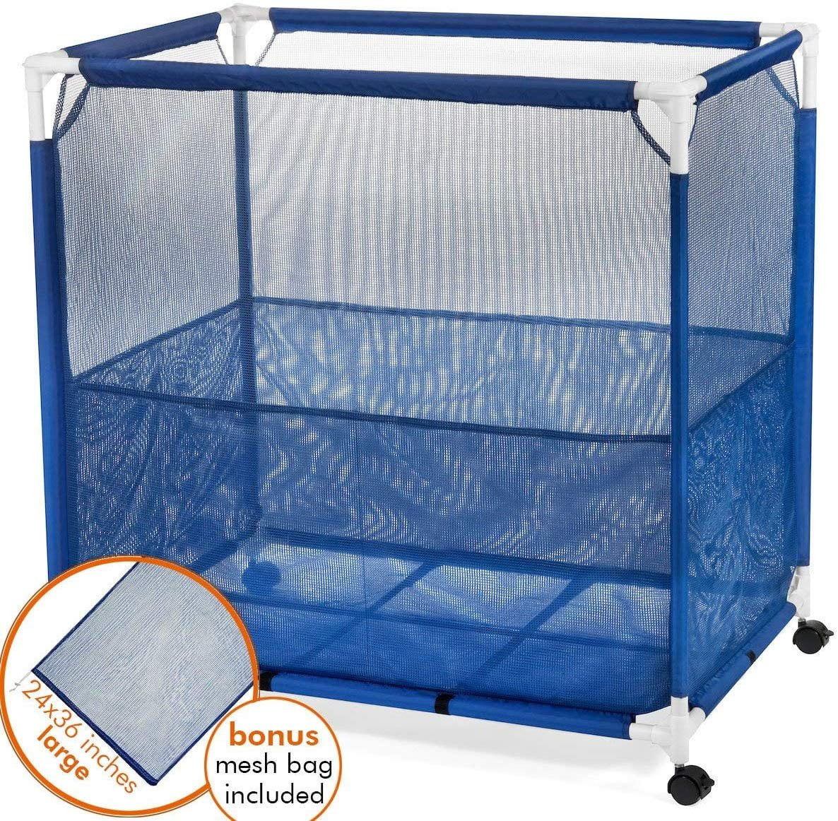 Pool Storage Bin Pool Toy Storage Cart Durable Uv Resistant Fabric Resists Fading And Cracking Medium Size 36 X 36 X 24 Bonus Mesh Bag Included Walmart Com Walmart Com