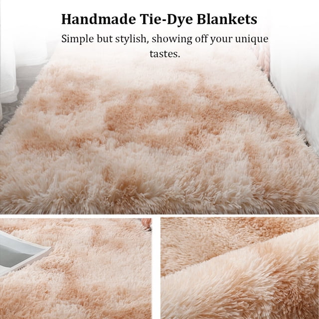 Carpet Nordic INS Modern Rectangle Stylish Rug Skin-Friendly Tie-Dye Comfortable Skin-Friendly Derotation Mat Footcloth Bedside Kitchen Red