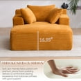 thumbnail image 5 of Lunale Chaise Lounge Indoor, Oversized Upholstered Lounge Chair, Plush Sleeper Sofa Bed, No Assembly Required, Orange Corduroy, 5 of 12