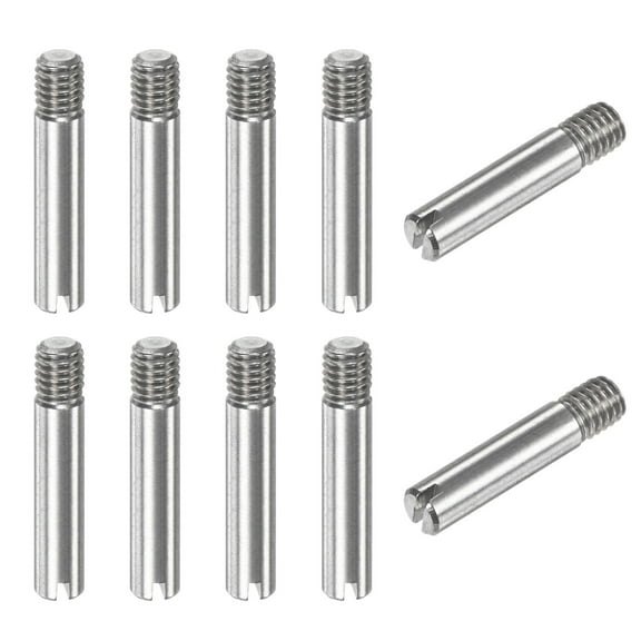 Uxcell 10-Pack M3 x 16mm Slotted Cylindrical Pin Dowel, 304 Stainless Steel for Metal Devices [Silver Tone]