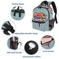 thumbnail image 3 of Valentine's Day Font Adjustable Shoulder Strap Beach Backpack with Large Capacity, Printed Design, Lightweight, 3 of 6