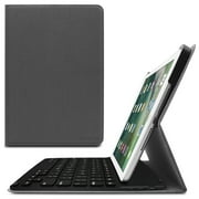 Infiland Smart Cover Case with Bluetooth Keyboard for Apple iPad 9.7 Inch 2017 Release (with Auto Wake/ Sleep), Gray
