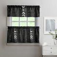 thumbnail image 2 of Kitchen Curtains 24 Inch Short - 3 Panel Set, Gothic Celestial Sun and Moon Print, Mystical Starry Night Astrology Aesthetic, Rod Pocket Window Curtain, Easy Wash, 2 of 6