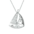 thumbnail image 2 of Bling Jewelry Womens Blue Opal Sailboat Pendant Necklace Silver Nautical Boat, 2 of 5