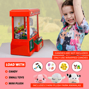 Bundaloo Claw Machine Arcade Game With Plushies | Candy Dispenser for Kids | Mini Toy Vending Machine with Sounds | Best Birthday & Christmas Gifts for Boys & Girls