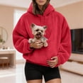 thumbnail image 2 of CFXNMZGR Pet Pouch Hoodie for Women Dog Sling Carrier Sweatshirt Work Daily Cozy Fleece Pullover With Kangaroo Pocket Cat Carrier Purse (Red,S), 2 of 7