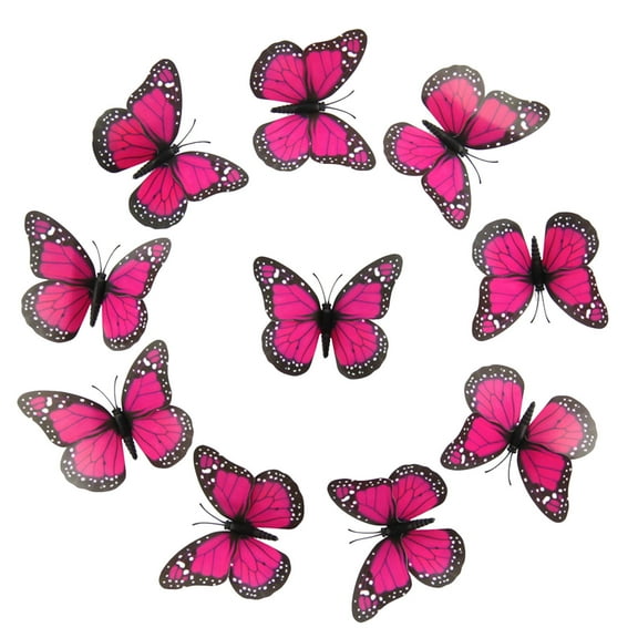 10PCS 3D Wall Stickers Art Decorations Decorations 3D Wall 10 Pcs Orange Butterflies Realistic Wall Decal For Spring Summer And Autumn Craft Home Wall Table Bedroom Decorations