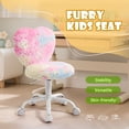 thumbnail image 3 of Lessmore Kids Swivel Desk Chair Fluffy Heart-Shaped - Adjustable, Colorful Chair for Girls Room, 3 of 11