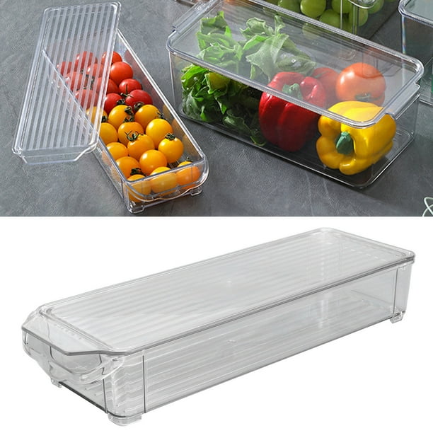 Acheter 2 bacs de rangement empilables, bacs organisateurs robustes, bacs de garde-manger avant ouverts empilables - bacs de rangement en plastique, conteneurs transparents en acrylique
