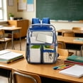 thumbnail image 6 of Backpack Large Clear PVC Heavy Duty Stadium Approved Transparent See Through Multi-Compartment 16.5in College Travel Book Bag by MPOISVA, 6 of 7