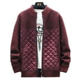 thumbnail image 1 of Innerwin Sweater Jacket Color Block Men Outwear Party Long Sleeve Casual Coat Wine Red M, 1 of 3