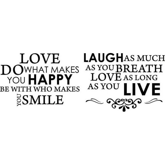 Black 27" x 38" Love do what makes you happy.... Vinyl Wall Art Home Decor Decal Sticker