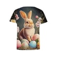 thumbnail image 4 of YueHuiYing Girls 3/4 Sleeve Crewneck Pullover Shirt Bunny Egg Print Casual Lightweight Comfortable Style Top Tee, 4 of 5