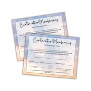 New Church Membership Certificate 30pk 8.5x11 Blue Clouds Recognition to Frame Baptism Welcome Folder Dedication to Church Affirmation