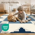 thumbnail image 4 of ODIKA 6'x9' Washable Area Rug Solid That Navy Center Grid Inspired Farmhouse Couch Geometric for Family Room, Living Room, Master Bedroom, Non-Slip, Easy Care, 4 of 7