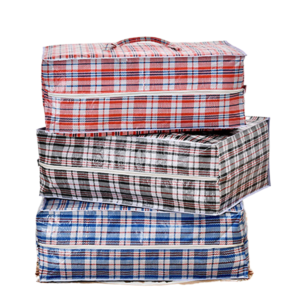 Storage Bags Waterproof Laundry Bags Zip Up Reusable Strong Plaid Large