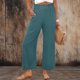 thumbnail image 1 of TaTaai Women's Summer Straight Leg Pants, Loose Fit High Waist Trousers with Pockets, Soft Ruffles and Pleats Design, Perfect for Casual, Beach and Seasonal Wear Gift, 1 of 7
