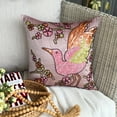 thumbnail image 2 of The HomeCentric Pillow Cover, Pink Cushion Covers, Colorful Birds Pillows Cover, Pillow Covers Pack of 2, 18x18 inch (45x45 cm) Square Silk Pillow Covers, Floral Pillow Covers, - Colorful Birdy, 2 of 12