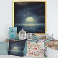 thumbnail image 3 of Designart 'Super Moon Over The Blue Sea' Nautical & Coastal Framed Art Print, 3 of 4