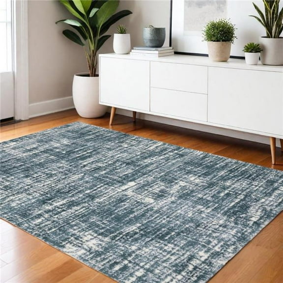 HomeRoots 575070 4 x 6 ft. Geometric Rectangle Area Rug, Gray & Ivory