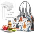 thumbnail image 4 of Multicolor Christmas Gnome Pattern Drawstring Lunch Bag Women - Drawstring Lunch Bag Insulated for Work Office - Stain-Resistant Large Lunchbags for Women with Multi-Pockets, 4 of 6