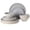 Light Grey and Cream White, variant on Gibson Elite Coastal Forest Plates and Bowls Sets, 12-Piece Stoneware Dinnerware Sets, Triple Reactive Glaze Dish Set - Grey and Cream White