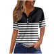 thumbnail image 2 of Fiudx Ofertas y Liquidaciones Blusa de Manga Corta Estampada a La Moda para Mujer, Blusas Informales con Cuello Redondo, 2 of 5