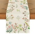 thumbnail image 1 of Camino de mesa de verano con flores y plantas de moda, decoración de mesa de cocina de temporada, decoración interior para fiestas navideñas, 1 of 5