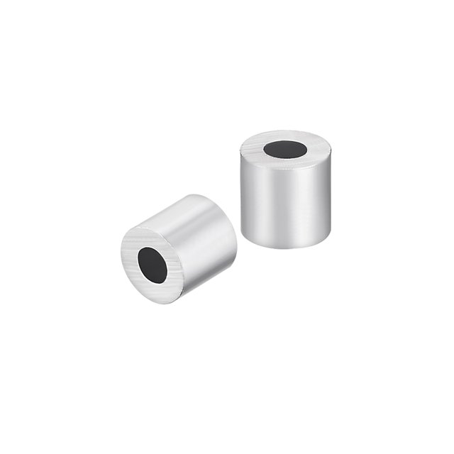 Unique Bargains M3 Aluminum Sleeve Crimp 3mm(1/8 In) Steel Wire Rope Button Stop 100 Pcs