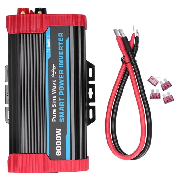 Inversor de corriente Onda sinusoidal pura 6000W Pico 12V a 110V‑120V para automoción universal Jadeshay  A