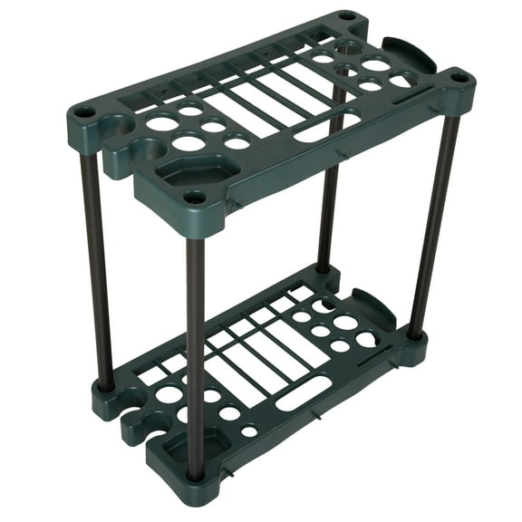 Stalwart Garden Tool Organizer - 23-Inch Rack Holds up to 30 Tools (Green)