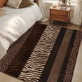 thumbnail image 5 of 2.7x5 Washable Area Rug, Brown Zebra Leopard Print Non-Slip Rectangle Rug for Bedroom Bedside, Country Vintage Animal Skin Print Indoor Floor Mat for Home Decor, 5 of 9