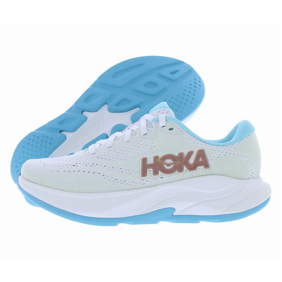 HOKA Rincon 4 Womens Shoes Size 10.5, Color: Frost/Rose Gold