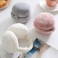 thumbnail image 4 of Bonitas orejeras cálidas y plegables de felpa para niñas y niños, orejeras peludas de invierno, orejeras ajustables a prueba de frío, orejeras, 4 of 5