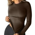 thumbnail image 6 of Tauxra Women's Casual Solid Color Long Sleeve Round Neck T-Shirt Top, Basic Layering Tee for Everyday Wear, Comfortable and Versatile Blouse for Women, Fashionable and Soft Long Sleeve, 6 of 6
