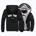 thumbnail image 3 of Sudadera con capucha gruesa y cálida de forro polar con diseño de letras creativas de Nueva York para hombre, estilo hip hop, estilo Harajuku, moda de invierno, 3 of 5